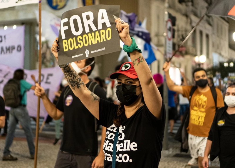 Supporters gathered at a political event during the Brazilian presidential election.